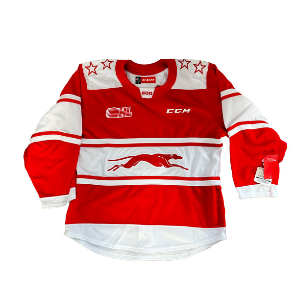 OHL - Sault Ste. Marie Greyhounds Away Jersey (Red/White)