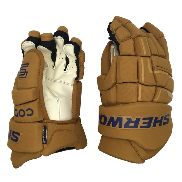 Sherwood Code Encrypt 1 - Team Stock Glove - Edmonton Oilers (Tan/Blue)