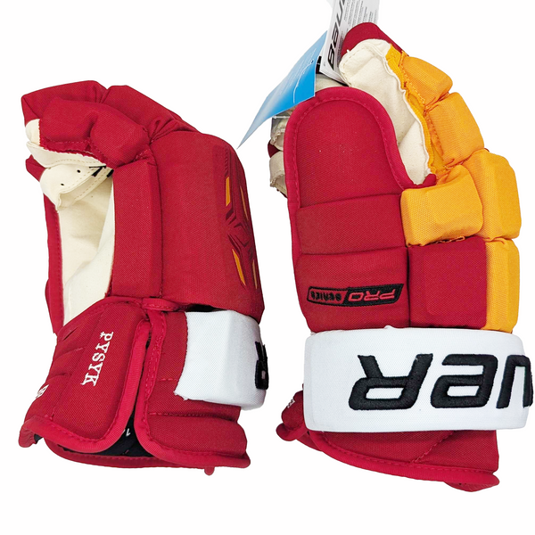 Bauer Pro Series - NHL Pro Stock Glove - Calgary Flames (Red/Yellow/White)