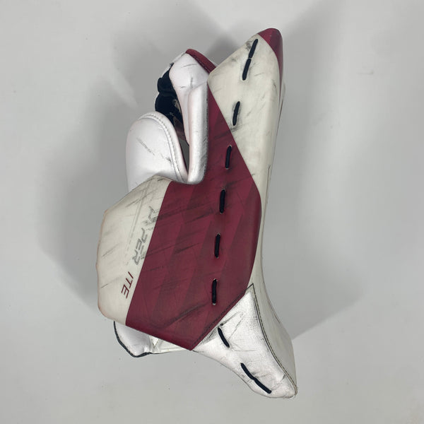 Used Bauer Vapor Hyperlite - Pro Stock Goalie Blocker (White/Maroon)