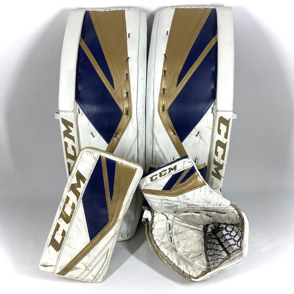 CCM Premier II - NCAA Pro Stock Full Goalie Set (White/Gold/Blue)