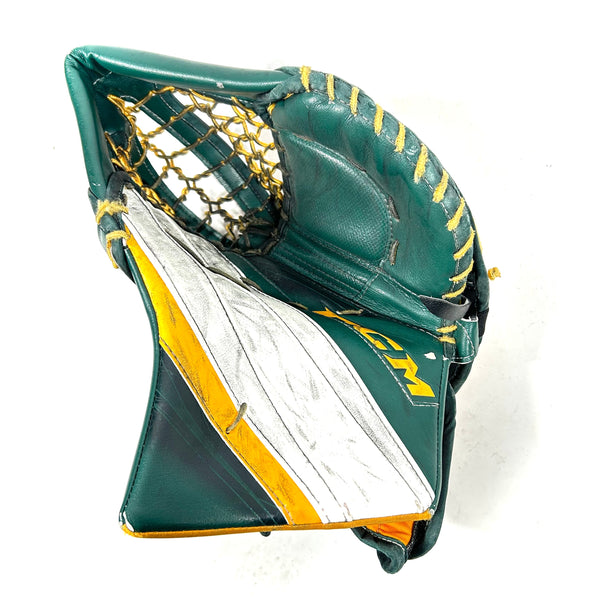 CCM Extreme Flex 5 - Used Pro Stock Goalie Glove (Green/Yellow)