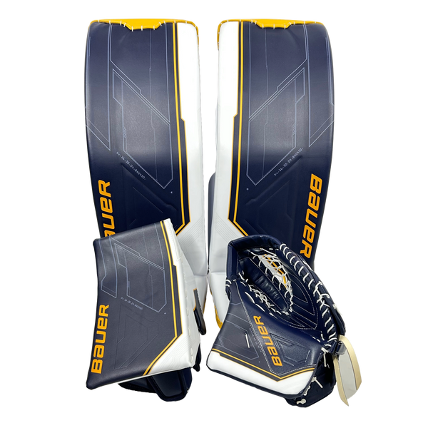 Bauer Supreme Mach - OHL Pro Stock Goalie Pads (Navy/White/Yellow)