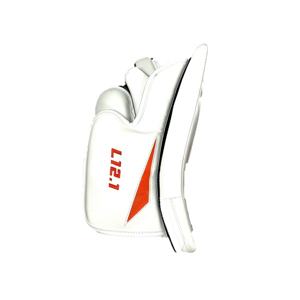 New True L12.1 - Carter Hart NHL Pro Stock Goalie Blocker (White/Orange)